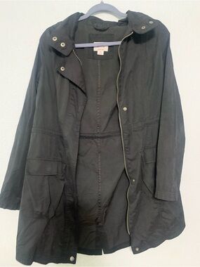 Mossimo Supply Co. Black Hooded Trench Coat